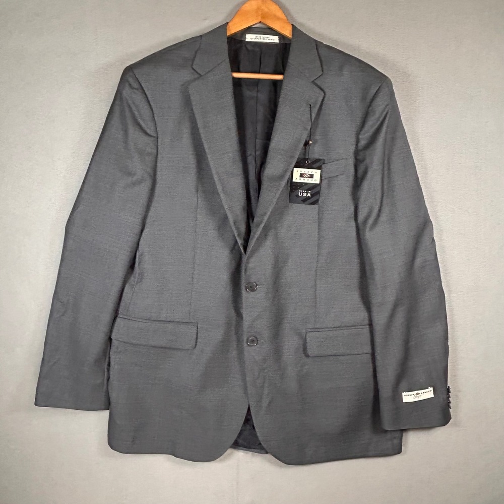 Joseph Abboud Mens 44L Blazer Charcoal Gray Zignone Super 110s Wool USA 4602/4